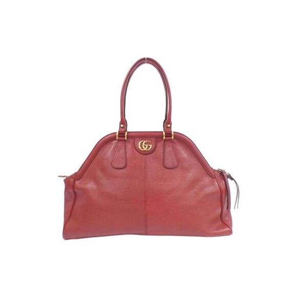 Pre Loved Gucci Leather Dome Shoulder Bag Women Red - Picture 2 of 8